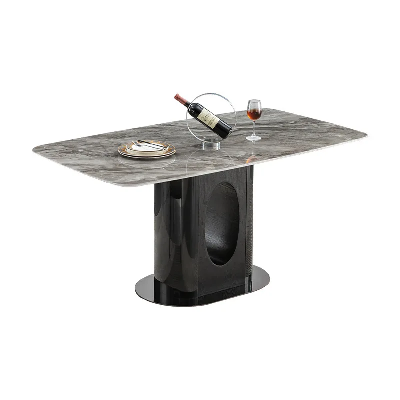 

Italian minimalist rock slab dining table modern simple home restaurant designer Internet celebrity supercrystalline stone