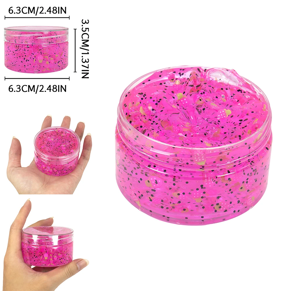 120ml Fruit Crystal Knapperig Slijm Superzacht en niet-kleverig Jelly Helder Slijm Plasticine Verjaardag & Kerstfeest Cadeau Gunst