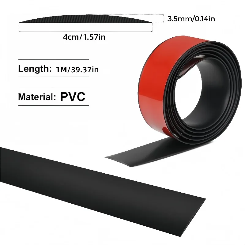 1PC 1M/39.37In Flexible PVC Floor Transition Strip Self Adhesive Flat Joint Cover Divider Trim for Doorway Floor Seam Finishing