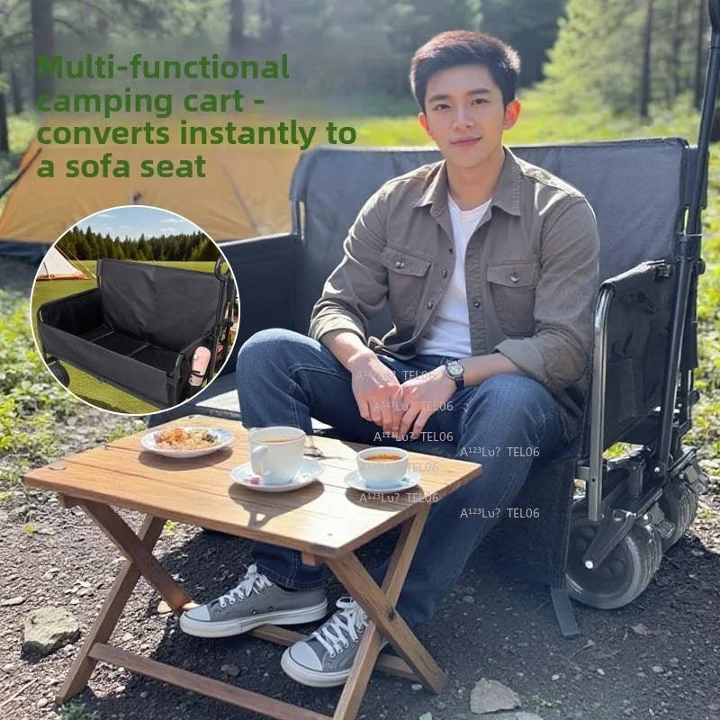 Multifunction Folding Camping Wagon Outdoor Mobile Cart Picnic Storage