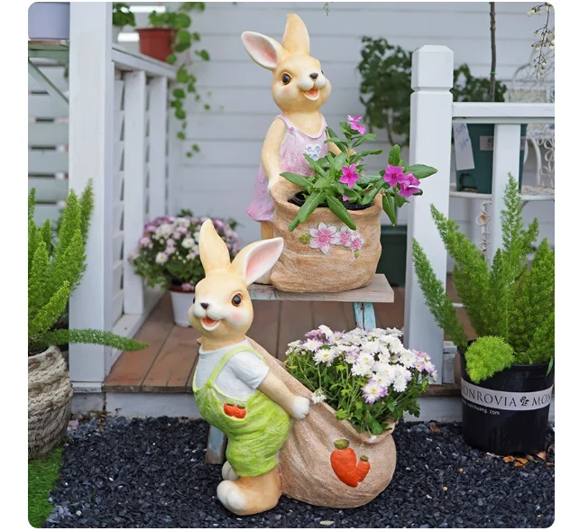 

Mystery Bag Rabbit Flower Pot with Multicolored Succulent Garden Decorative Garden Figurine Creative Gift for Balcony