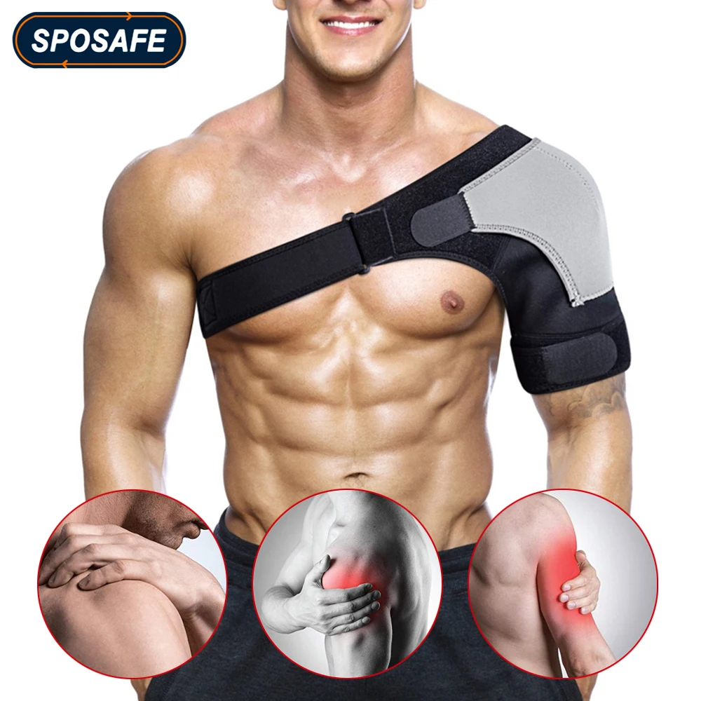 1Pcs Adjustable Compression Shoulder Brace Support with Ice Pack Holder for Injury Prevent Sprain Soreness Tendinitis Bursitis