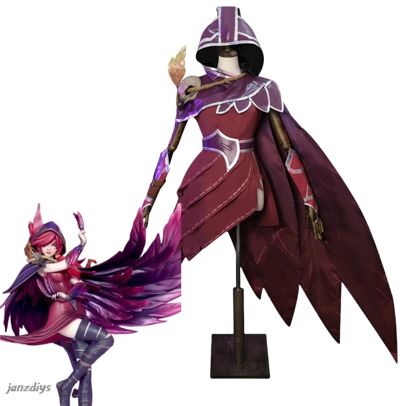 LOL The Rebel Xayah Cosplay Costume Game LOL Xayah New Champion Outfit Halloween Women Suit with Cloak