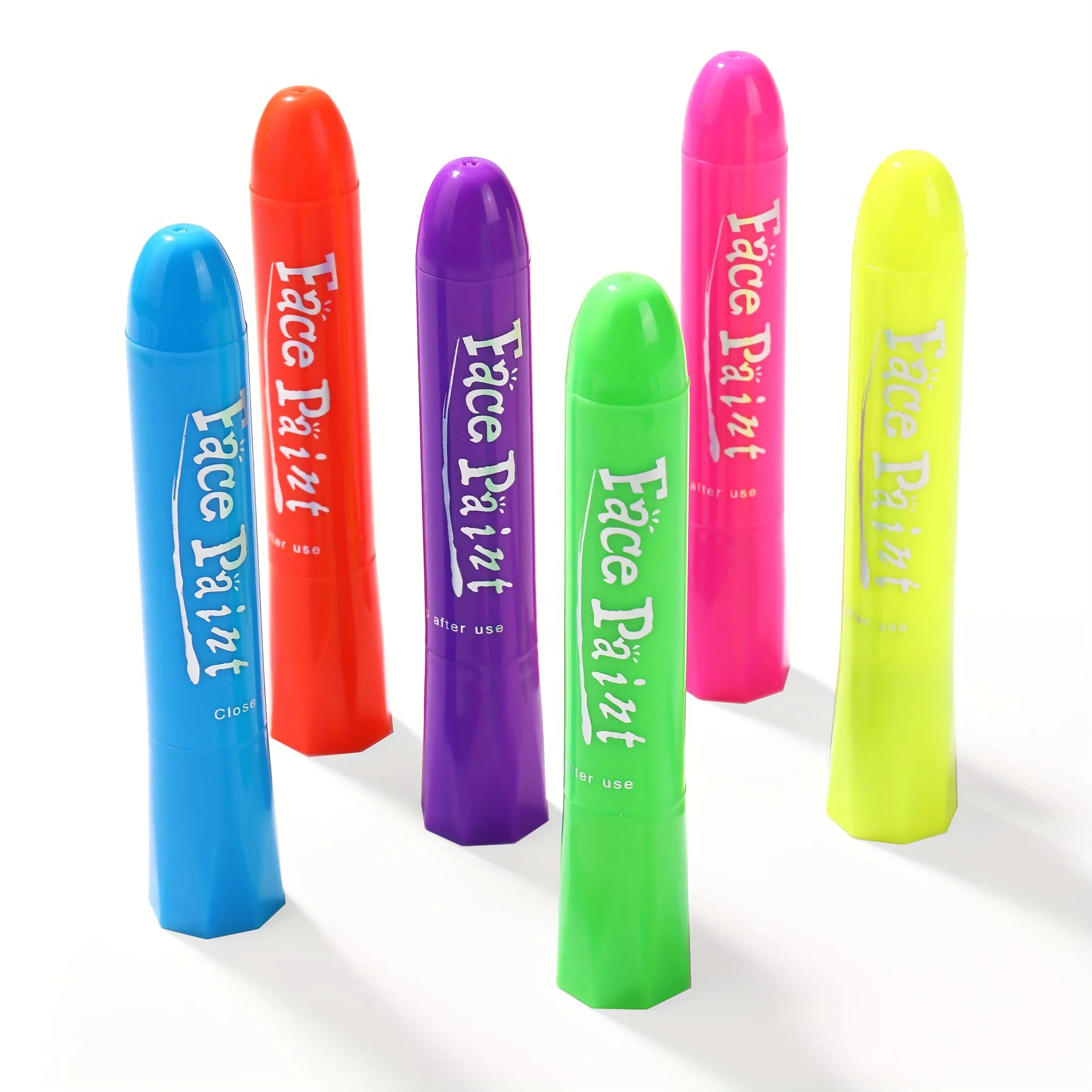 Face Color Fluorescent 6-Color Body Painting Halloween Sports Games Festival Water Makeup Party Facial Crayon