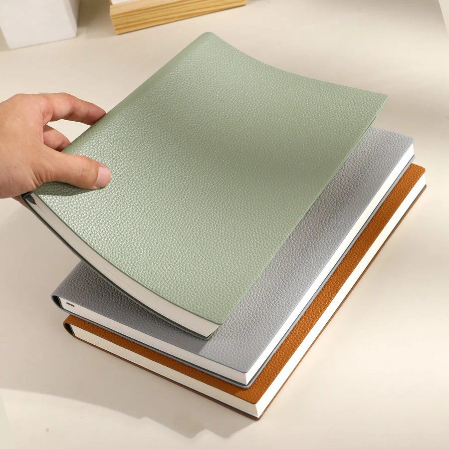 A5 Heavy Duty PU Notebook 100 Sheets 200 Pages Thick Paper Journal Notepad Office School Business Diary