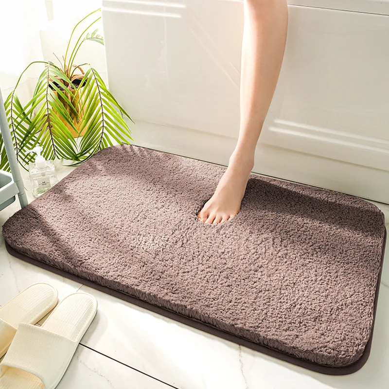 50*80Cm Super Dikke Pluisvezel Badmat, Doucheruimte Tapijten, Chenille Badkamer Vloermat, Toiletabsorberende Toegangsdeur Mat