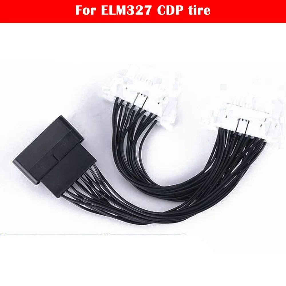 for ELM327 CDP tire 1PCS OBDII OBD 2 OBD2 16 Pin ELM327 Male To Dual Female Y Splitter Elbow Extension Connector Cable