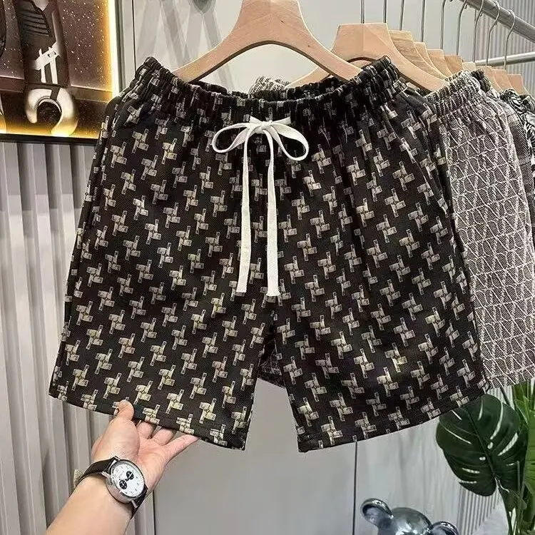 

Мужские летние тонкие брюки свободного кроя, новая модная верхняя одежда, брюки средней длины, прямые штанины, эластичный пояс, молодежный стиль