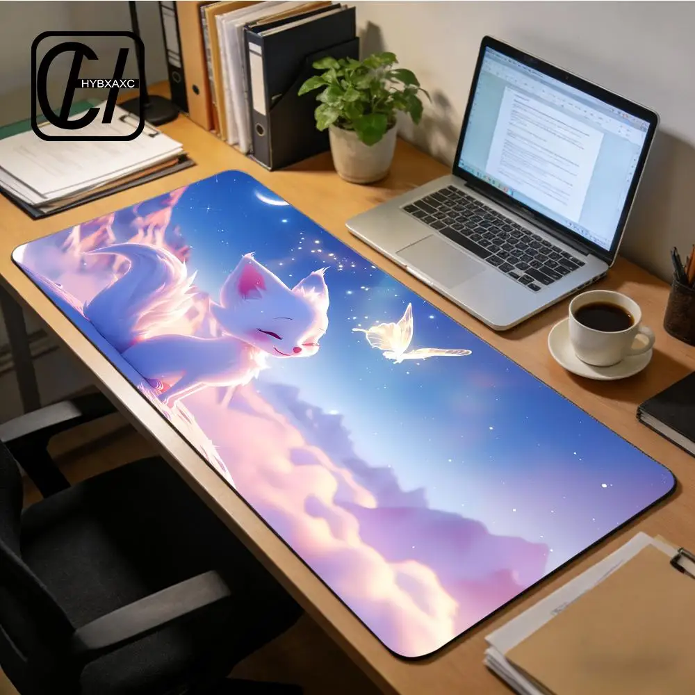 

Pink Fox Mouse Mat Anime Kawaii Cute Mat HYB XXC Natural Rubber Gaming Table Pad Extra-large size Office Computer Desk Mat