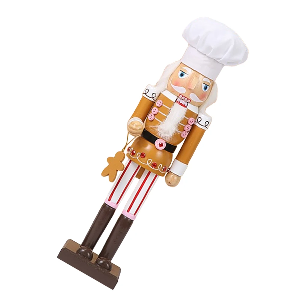 

1pc Creative Wooden Ornament Christmas Decor Desktop Nutcracker Craft Xmas Party Supplies Wood Nutcracker Figure Home Decoration
