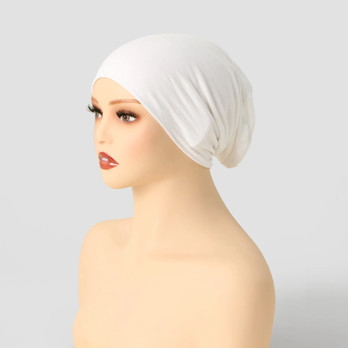 Hijabs de Jersey Modal de algodón sólido para mujeres musulmanas, gorros de tubo de turbante, gorro interior con Base elástica, gorros para la cabeza para mujer