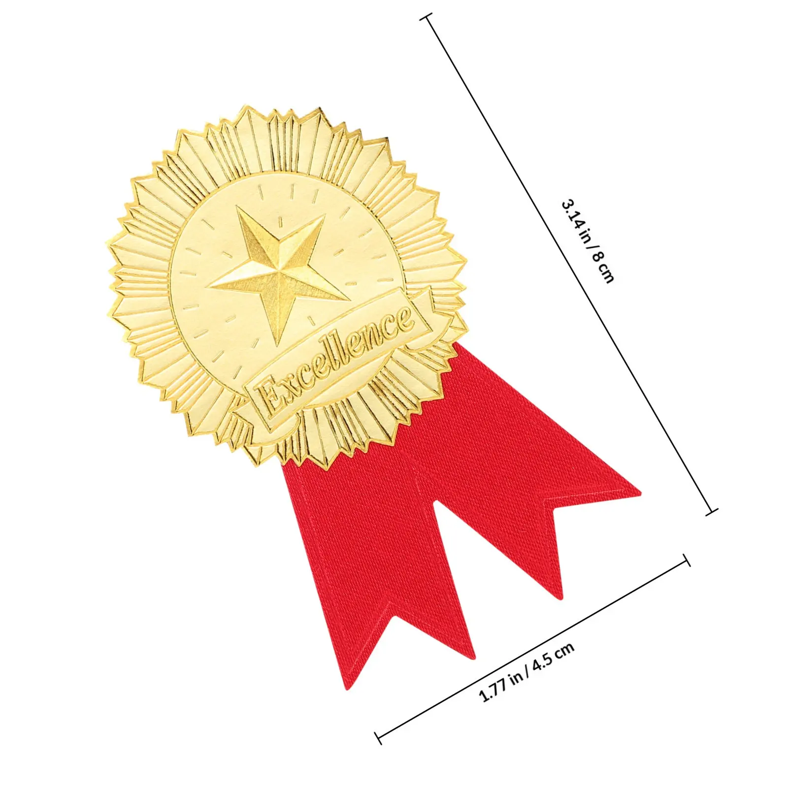 1Set Elegant Achievement Stickers Certificate Award Seals Graduation Diploma Excellence Sealing Decals Embossed Adhesive