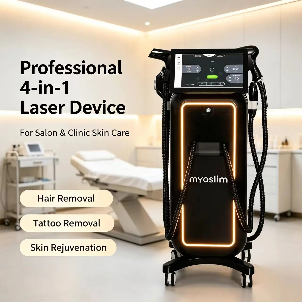Professional 4in1 Diode Lase 4 Wavelength Soprano 10Bars FAC IPL Hair Removal Device Pico Lase RF Photorejuvenation Device
