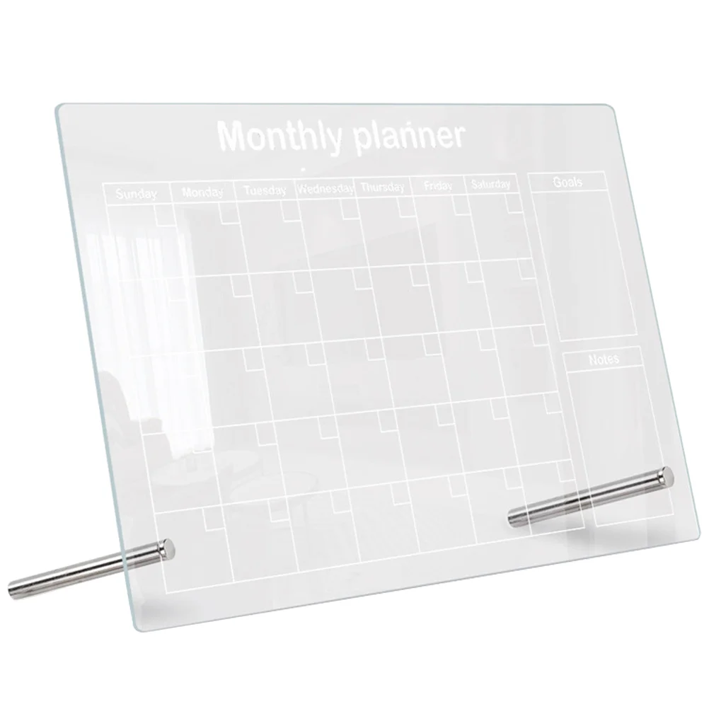 

Dry Erase Weekly Planner Transparent Writing Board Standing Clear Acrylic Note Multi-function Memo White Whiteboard Desktop Dry