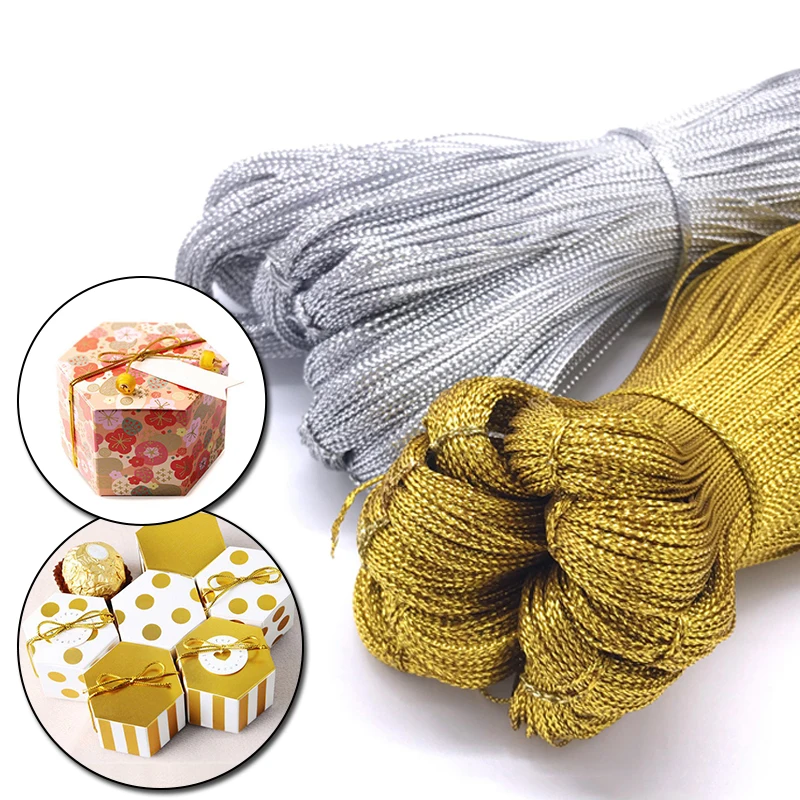 100m Gold Silver Color Glitter Cords Gift Packaging String Jewelry Thread DIY Tag String Line Bracelet Making Labels Rope Thread