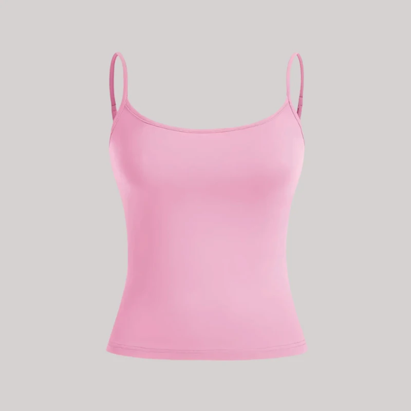 Summer New Style Elegant And Simple Easy-Matching Pink Camisole Women's Fashion Sexy Backless Top