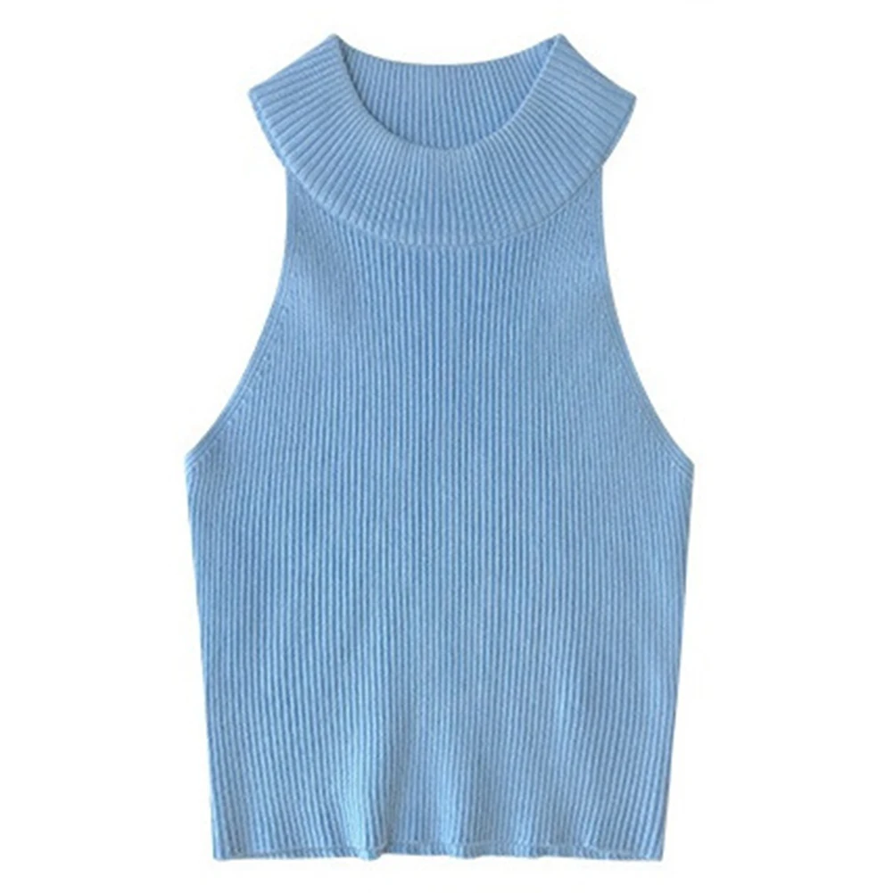 

Sleeveless Blouse Womens Vest Spring Summer Autumn Winter Clavicle Design Slight Stretch Suitable For All Seasons