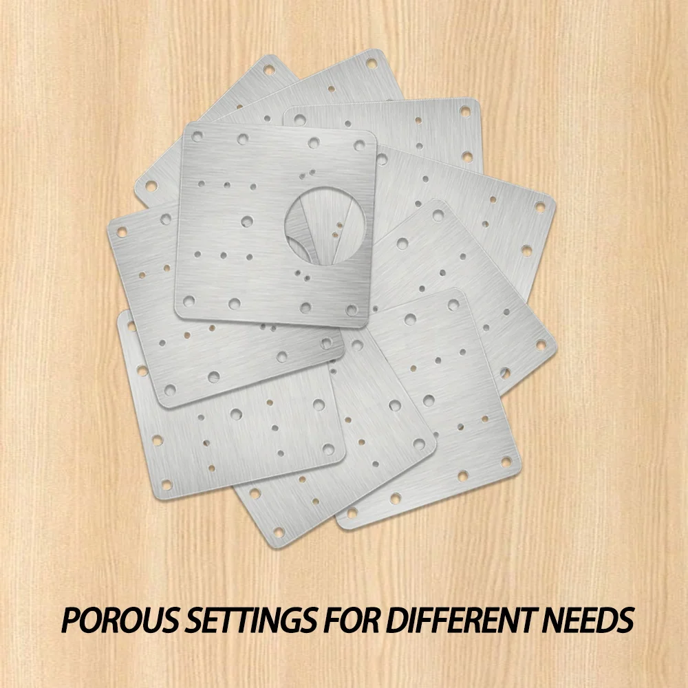 1/10pcs Bracket, Hinge Cabinet Door Repair Plate, Stainless Steel Thickened Mounting Fixing Plate,