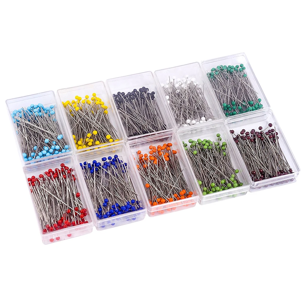 

100 Pcs Glass Ball Head Pins Colorful High Quality Drawing Pin for Sewing Crafts Bulk Fabric Layers Long Lasting Temperature