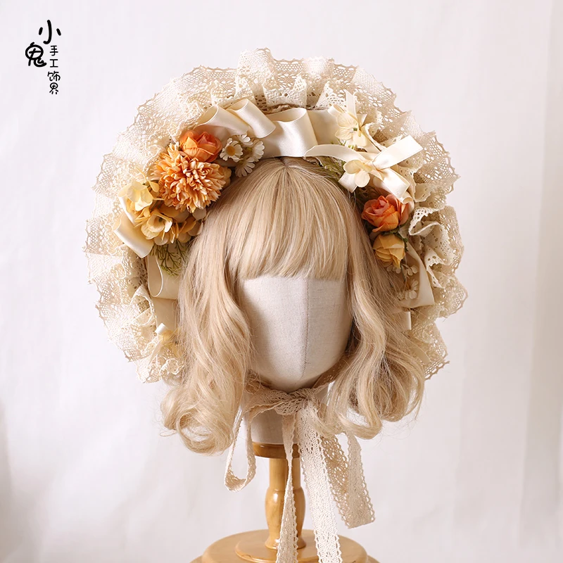 

Original Handmade Generative Color Hanyang Eclectic Straw Hat Girl Ponet Bnt Lace Flower Cla Elegant Lace Lo Bow Top Hat Woman