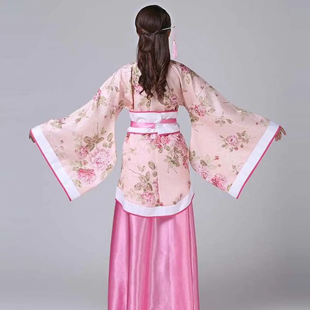 Bühnenkostüme Chinesischer Hanfu-Rock Performance Cosplay-Kleid Blumenstickerei Chinesisches altes Kleid Orientalische Feenprinzessin