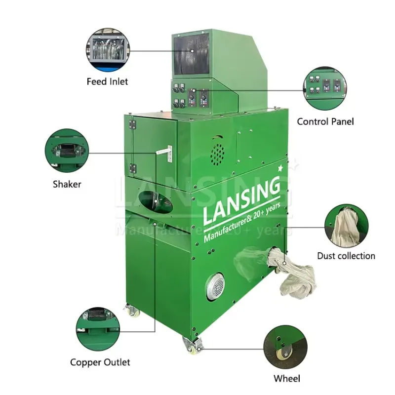 LX-150 Home Use Mini Scrap Copper Wire Recycling Machines Waste Cable Granulator Copper Wire Recycling Machine Factory Price