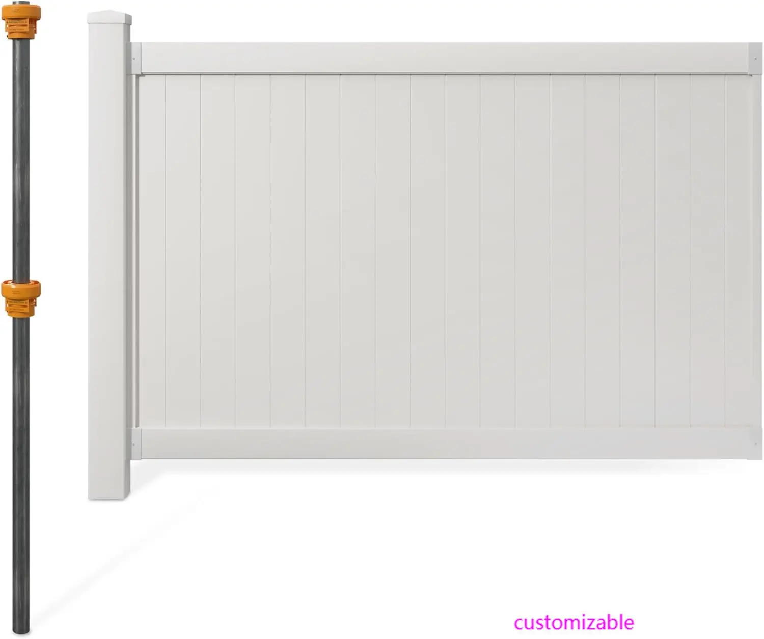 

4 фута В x 6 футов Шт (1 панель + 1 стойка), комплект постоянного забора без выпадения WamBam Westport, прочный белый виниловый забор для конфиденциальности, BL19105