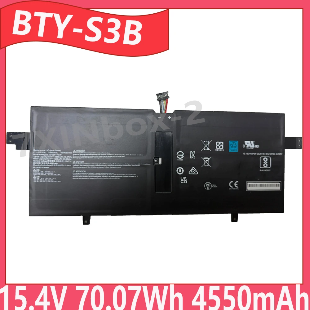 

New BTY-S3B 15.4V 70.07Wh 4550mAh Laptop Battery For MSI Summit E13 Flip A11MT-023US A12Mt-026