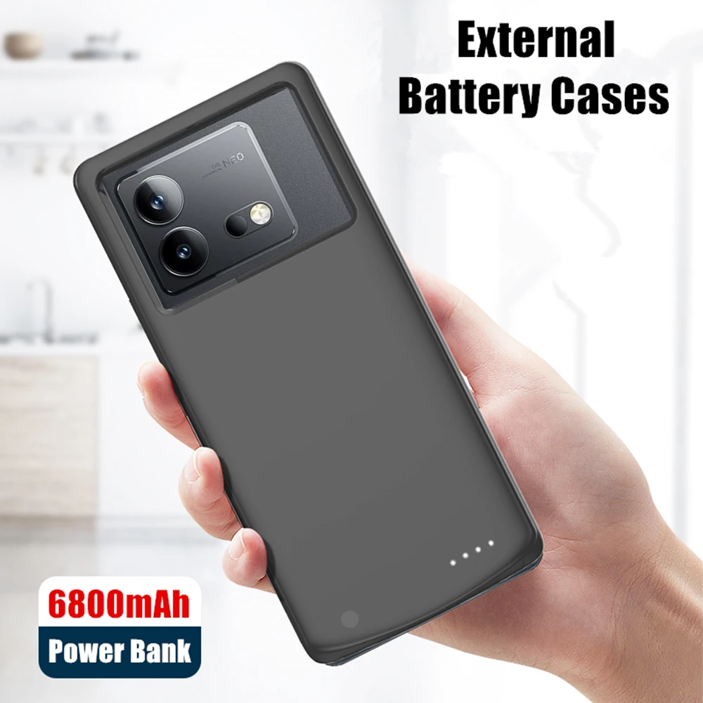 10000mAh Powerbank Charging Cover For VIVO IQOO Neo 8 Pro Neo8 Battery Cases Portable Charger Bateria Externa Power Bank Cover