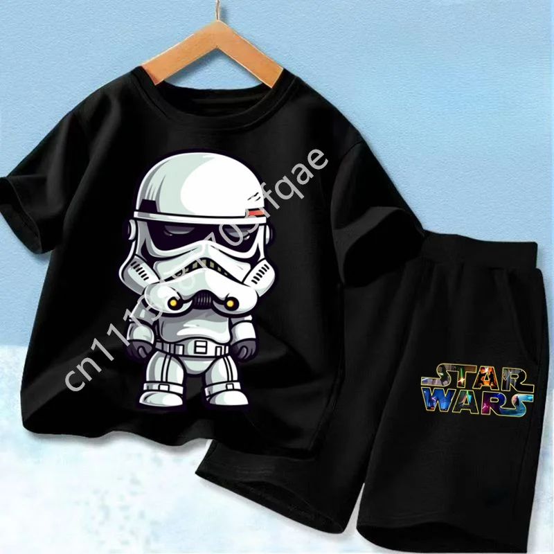 Star Wars Yoda Baby Yoda Print Kids T Shirt Set Casual Short Sleeve Tee Boys Girls Toddler 2026 Summer Top