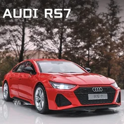 1:35 AUDI RS7 Model Car Toys Alloy Diecast Vehices Metal Body Rubber Tires Doors Opened Sound Light Pull Back Toy Gifts for Kids