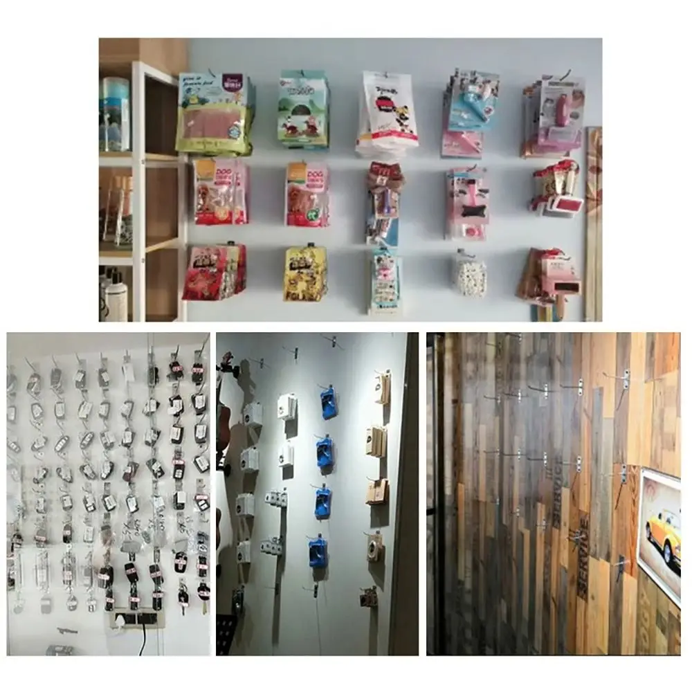 1Pcs Hardware Tool Wall Hook Display Lewelry Pegboard Hammer Pliers Mobile Phone Accessories Single Line Hook Nail Screws Steel