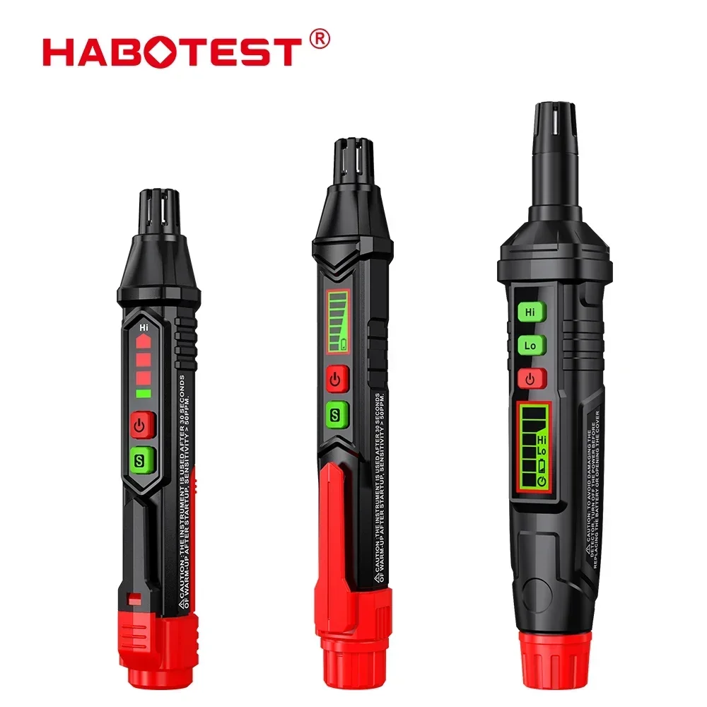 HABOTEST 소형 가스 누출 감지기, 사운드 및 스크린 알람, 가연성 천연 메탄, 0-1000PPM, HT59, HT60, HT61 