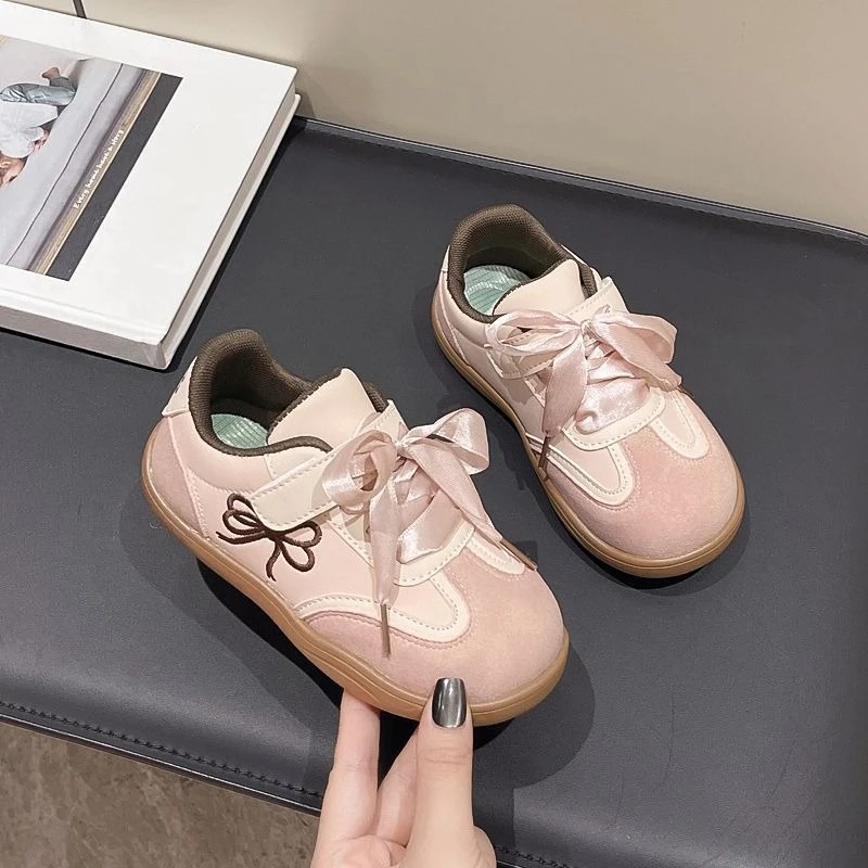 

New Korean Style Fashion Soft Sole Stain Resistant Baby Girl Sneakers 2026 Spring Autumn Kids Sports Shoes