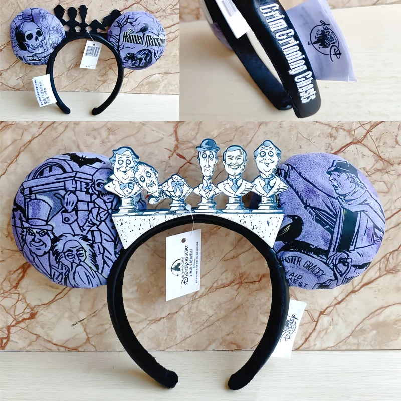 New Disney Parks The Haunted Mansion Graveyard Halloween Minnie Ears Headband Halloween Costume Bow Knot Hairband Headwear Hairs