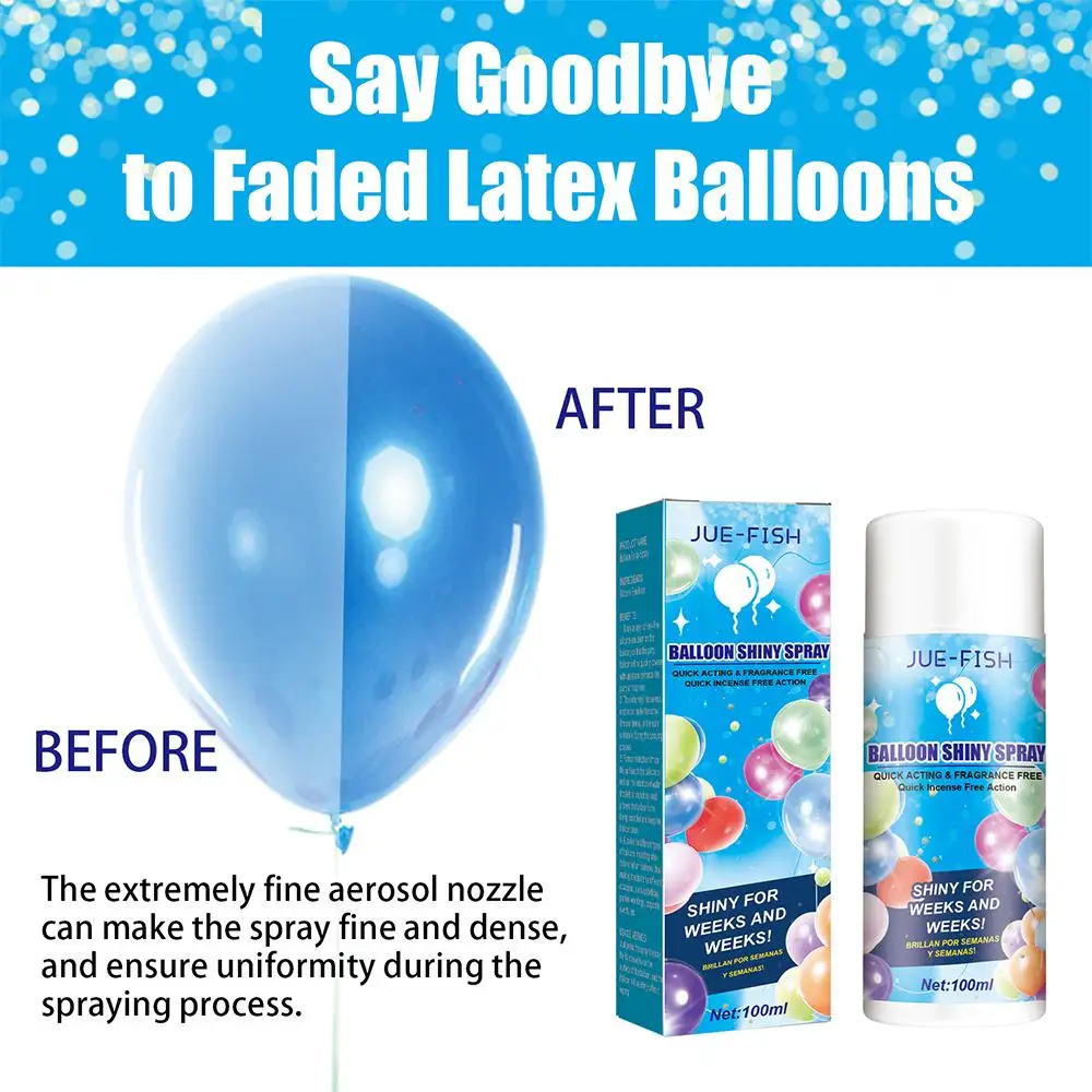 100ml Balloon Shiny Spray Anti Fading Polish Restore Ballon Spray Brightener Gloss Decoration Party Enhance Atmosphere Ball D0P7