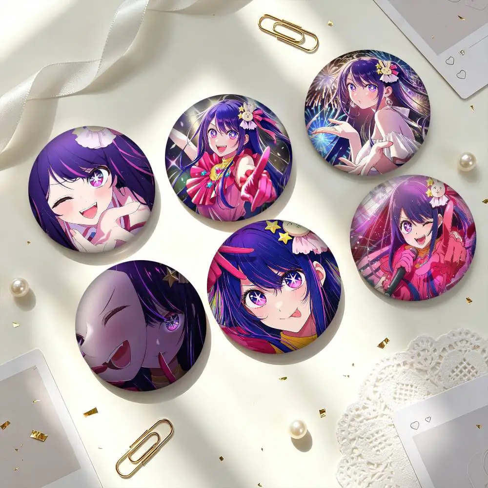 A-Ai H-Hoshino Oshi no Ko  25 32 44 58 75mm Badges Personalized Round Brooches Pins Accessory Gift