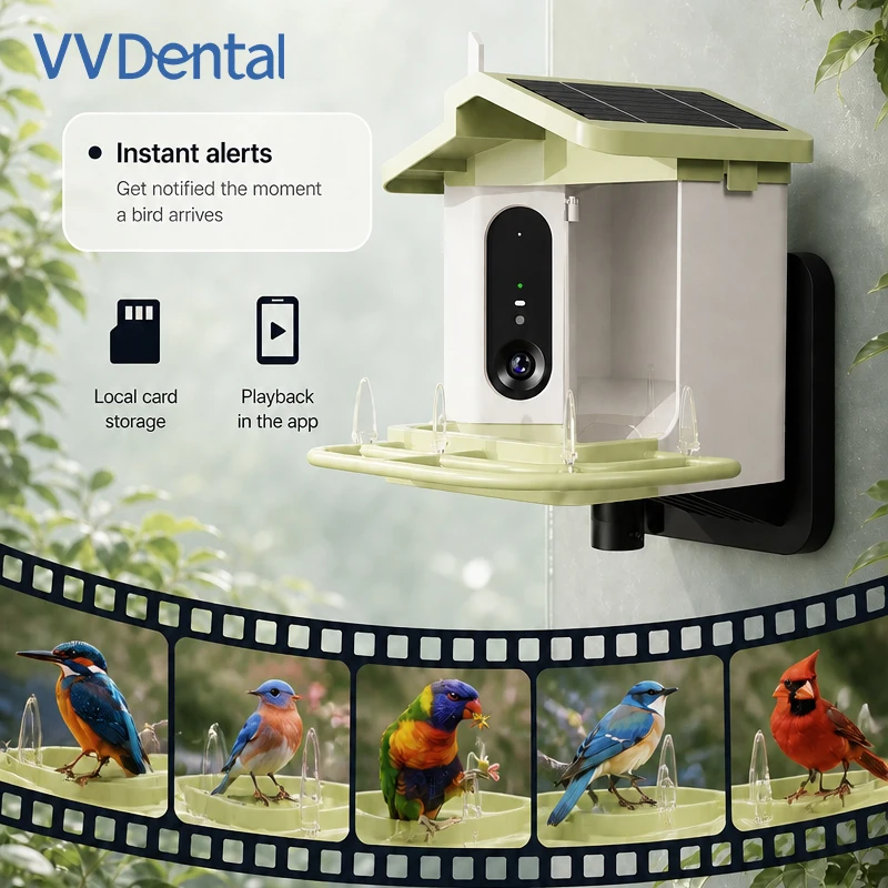 WiFi Smart Bird Feeder with Camera AI Bird Species Identify Solar Powered Wireless 1080P HD Bird Camera for Outside Garden