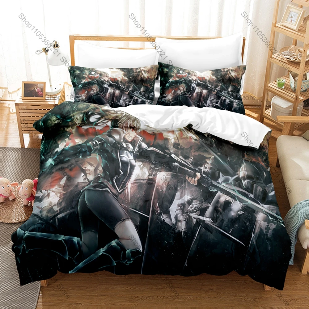 Pixiv Fantasia T Bedding Set, Duvet Cover + 2 Pillowcases Anime Fantasy Pattern Bed Linens for Home & Dorm