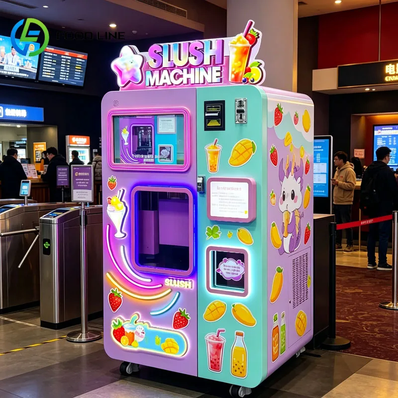 Slush Ice Machine Vending Machine Frozen Slushy Drink Dispenser Touch Screen LED for Convenience Store Cinema Customized