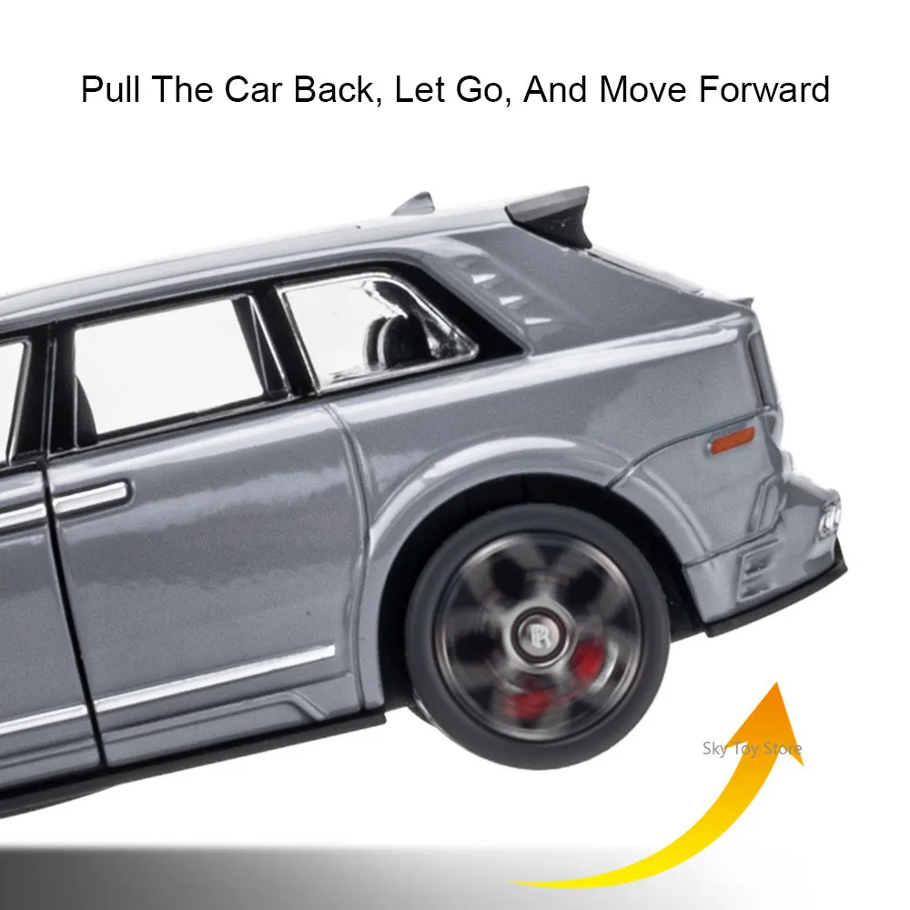 1:36 롤스로이스 컬리넌 아폴로 EVO 미니어처 모델 장난감 합금 다이캐스트 자동차 문 열림 소리와 빛 풀백 차량 어린이 선물