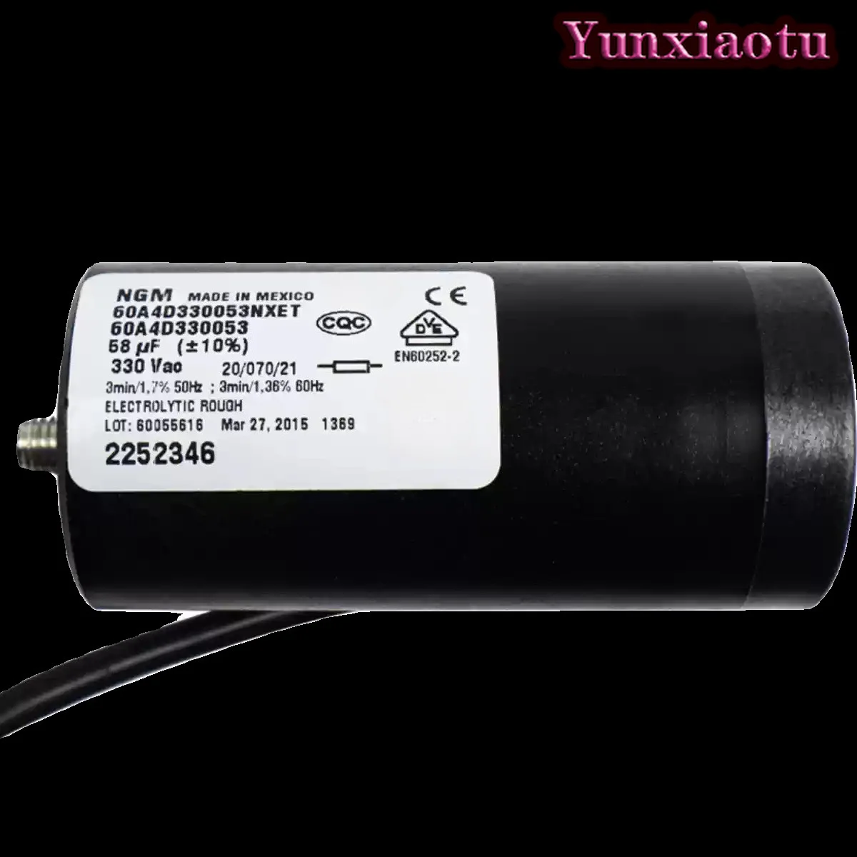 NGM 60A4D/1D33053 58uf 330VAC Refrigerated Unit Compressor Starting Capacitor
