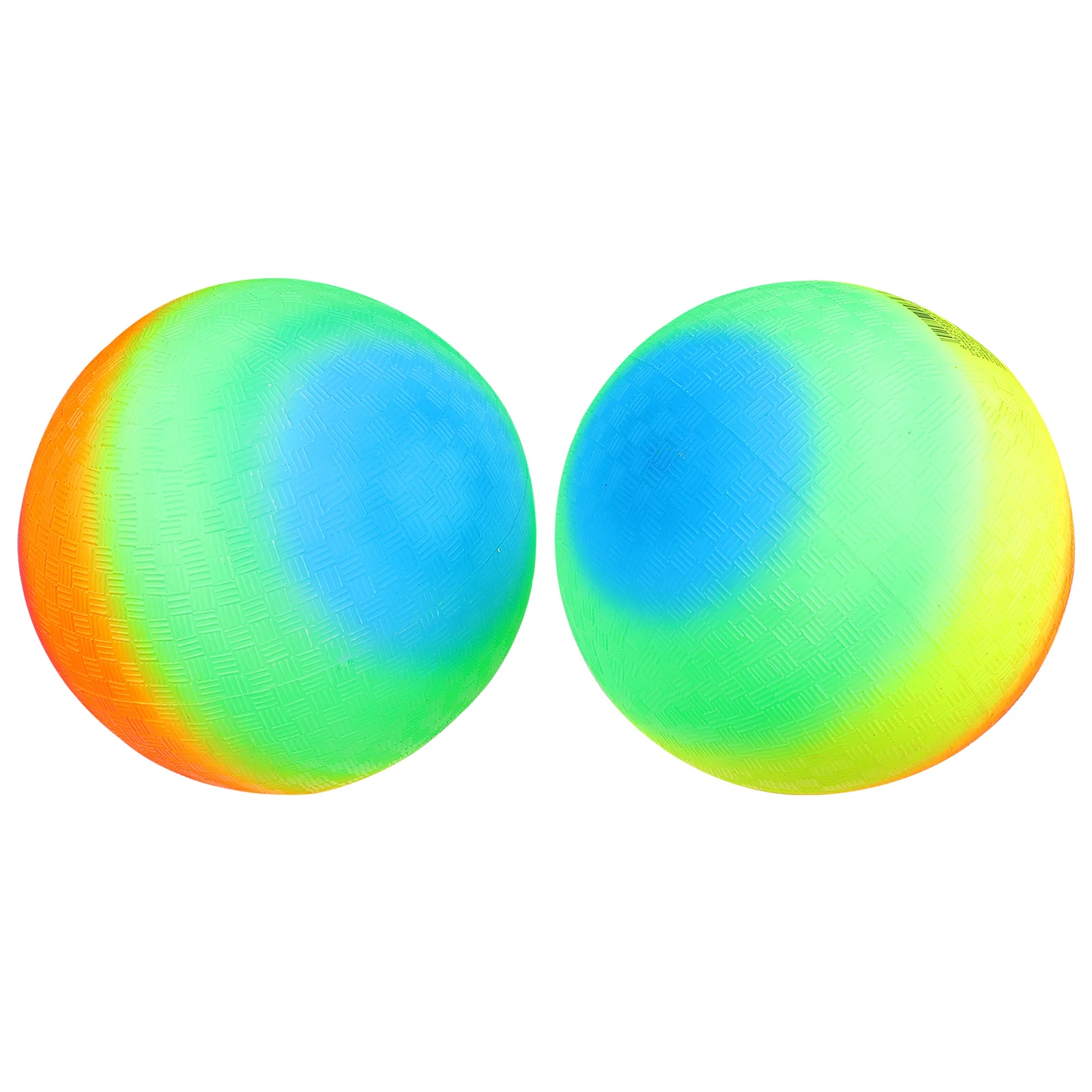 2 Stuks 13Cm Pvc Speeltuin Bal Opblaasbare Outdoor Kids Bounce Speelbal Regenboog Kleur Voor Klapper Kickball Sport