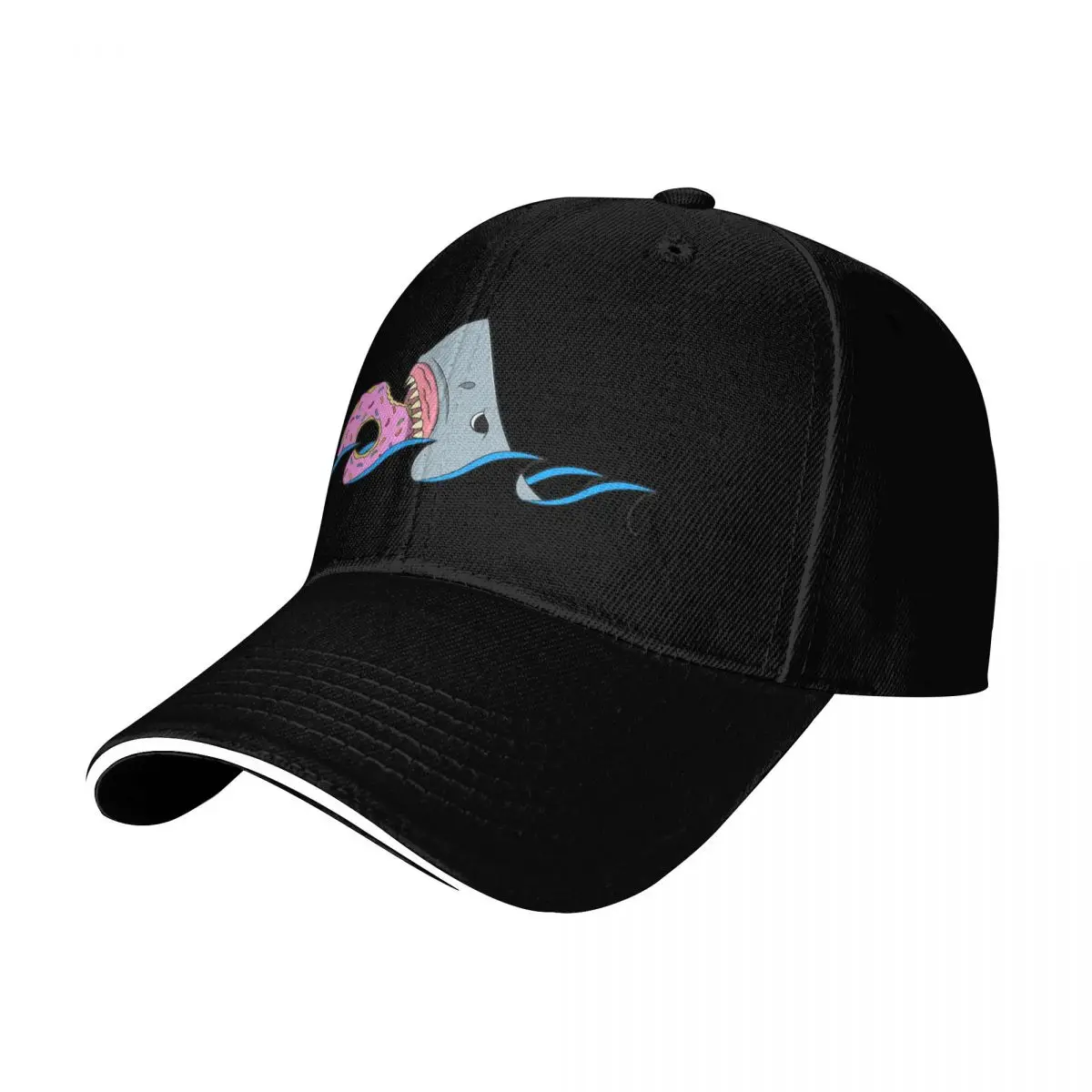 I eat what I want | Great White Shark eating a donut Baseball Cap Men Women Casual Summer Sport Sun Cap