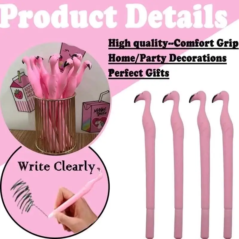 Cute Pink Flamingo Gel Pens Set for Kids Colleagues Gift Party Supplies and School Stationery Back To School