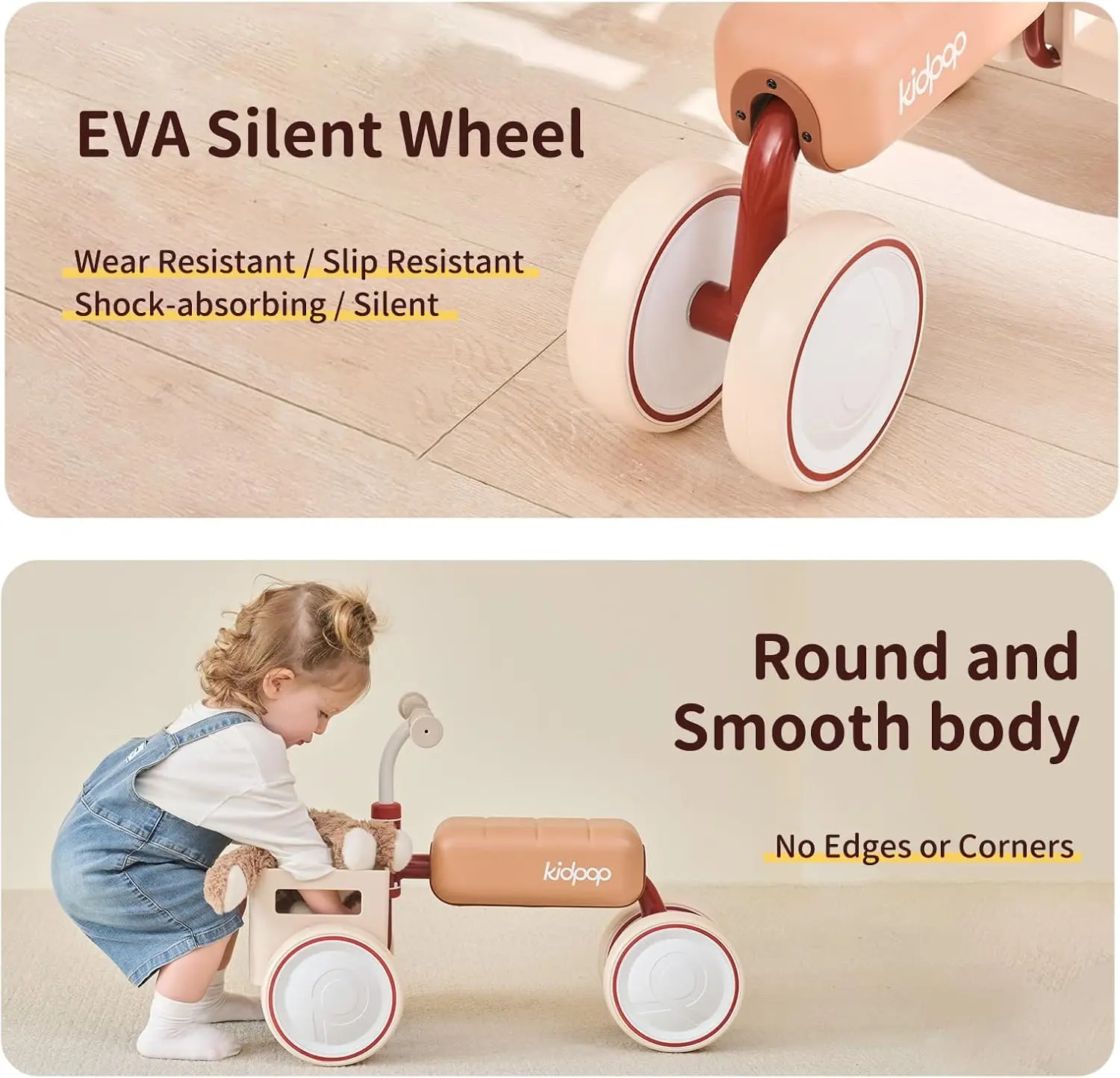 Wózek do chodzenia Toast Baby Walker, konwertowalny w rowerek, z odłączanym siedziskiem, ramą antyprzechylną i koszykiem z materiałów spożywczych, rowerek biegowy dla dzieci w wieku 10-36 miesięcy.