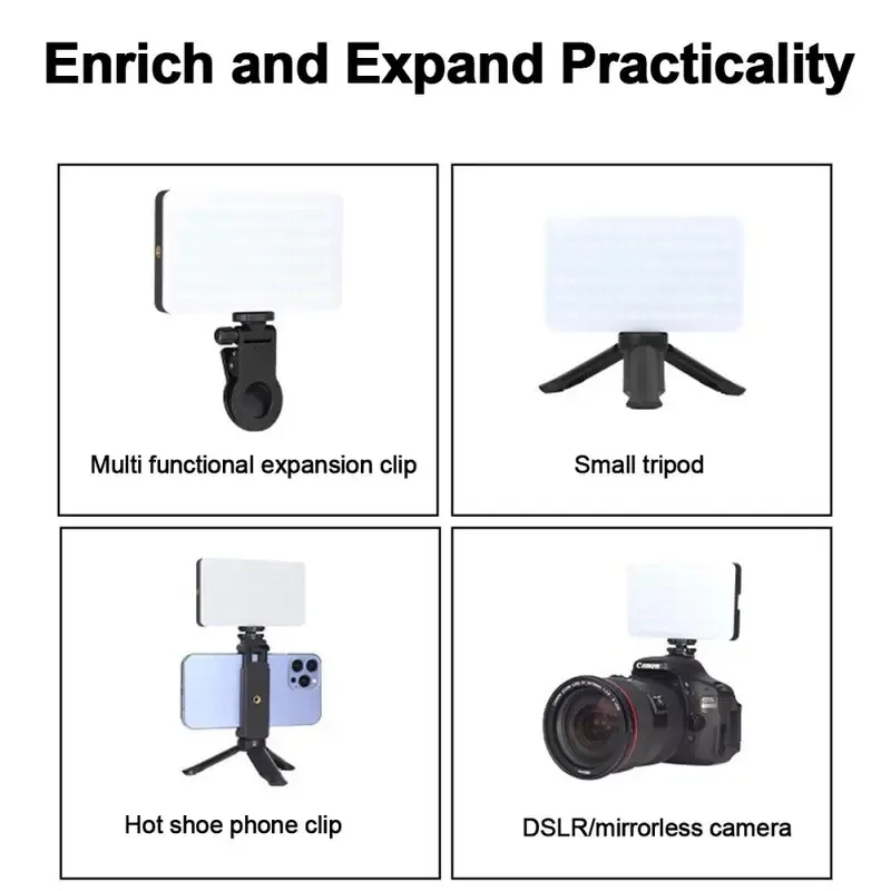 ANLAIKE Перезаряжаемая LED заполняющая лампа с 3 режимами цветовой температуры, портативная карманная лампа для телефонов, ноутбуков, макияжа, YouTube