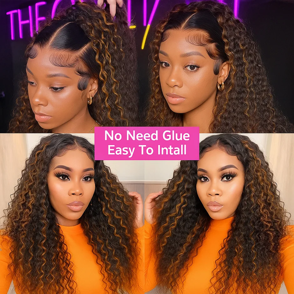 ترقية تسليط الضوء على موجة المياه نصف شعر مستعار الشعر البشري مع الرباط سلس 3C4A البورمية الطبيعية مجعد قابل للتعديل 3 في 1 نصف الباروكات