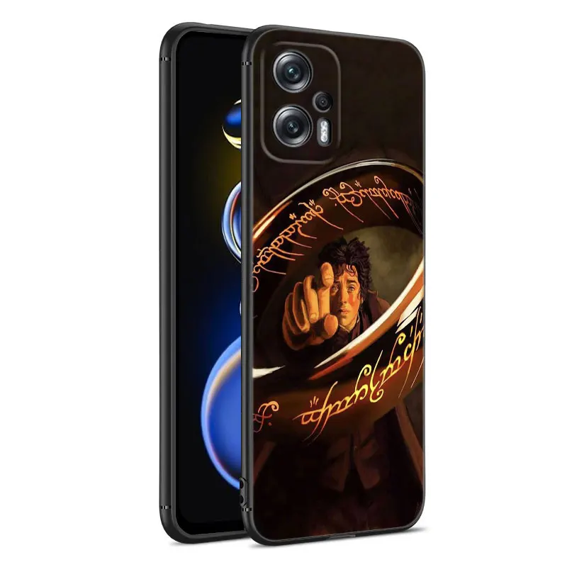 R-Rings Of The Lords Black Silicone Phone Case For Xiaomi POCO X3 X4 NFC F4 GT F5 F6 M4 M6 X5 X6 NEO Pro 5G M5