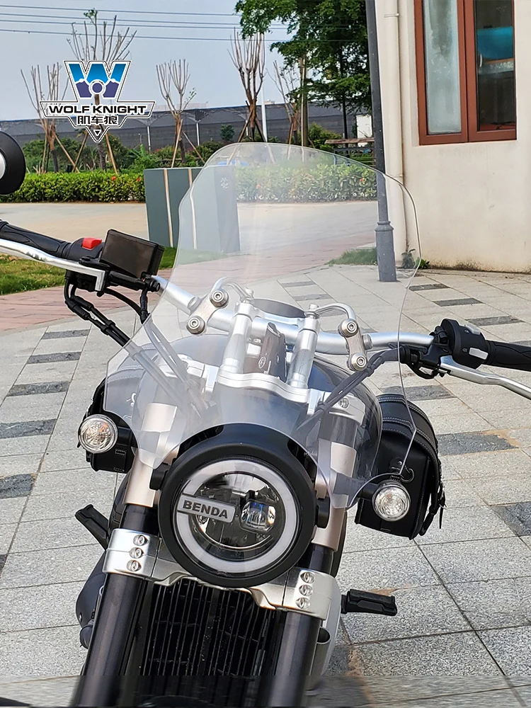 Muscle Car Wolf, Cocok untuk Kaca Depan Benda Jinjira 300 Kaca Depan Sepeda Motor Modifikasi Retro